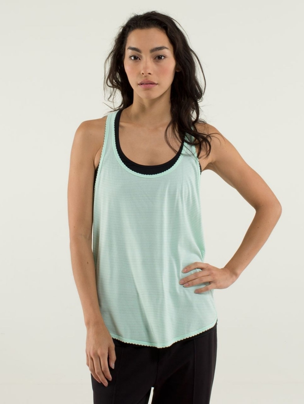 Lululemon 105 F Singlet Size 4 In Heathered Fresh Teal